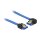 DELOCK Kabel SATA 6 Gb/s Buchse gerade > SATA Buchse links gewinkelt 30cm blau mit Goldclips