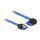 DELOCK Kabel SATA 6 Gb/s Buchse gerade > SATA Buchse rechts gewinkelt 50cm blau mit Goldclips