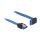 DELOCK Kabel SATA 6 Gb/s Buchse gerade > SATA Buchse oben gewinkelt 100cm blau mit Goldclips