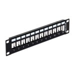10" Keystone Patchpanel 12 Port Metall schwarz