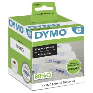 Dymo LabelWriter - Etiketten für Hängeregister Selbstklebend - 12 x 50 mm - (S0722460)