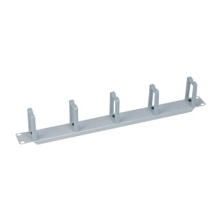 Kabelführungspanel 19" 1HE, mit 5 Plastikringen, grau LogiLink