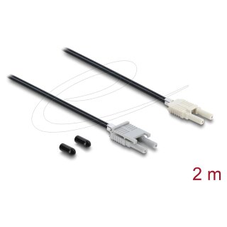 Delock LWL POF Kunststoff Kabel HFBR 4506-4516Z Duplex Stecker zu Duplex Stecker 2 m