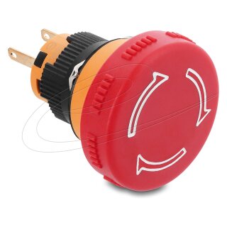 Delock Pilzkopf Taster zum Einbau 16 mm 2 x Lötanschluss Kunststoff 32 mm Ø
