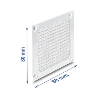 Delock Lüftergitter 80 x 80 mm Aluminium – Lüfter Staubfilter mit Edelstahl-Filtergewebe