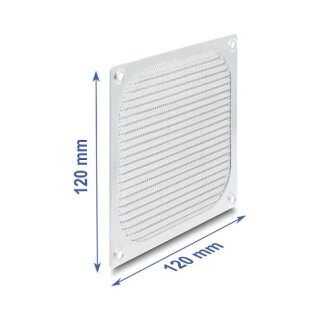 Delock Lüftergitter 120 x 120 mm Aluminium – Lüfter Staubfilter mit Edelstahl-Filtergewebe