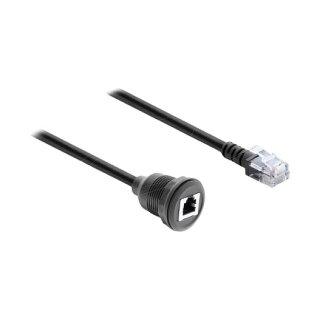 Kabel RJ12 Stecker zu RJ12 Buchse zum Einbau 50 cm schwarz