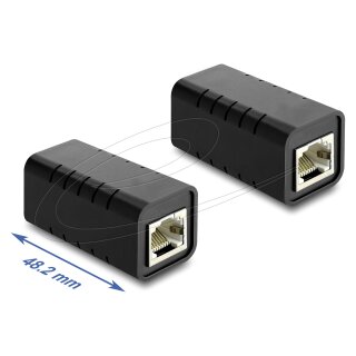Delock RJ45 Kupplung Buchse zu Buchse Cat.6A geschirmt schwarz