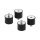 Delock Vibrationsdämpfer M6 x 1 mm D 25 x H 20 mm mit Innen und Außengewinde 4 Stück schwarz