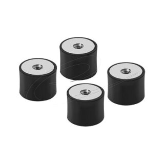 Delock Vibrationsdämpfer M8 x 1,25 mm D 40 x H 30 mm mit 2 x Innengewinde 4 Stück schwarz