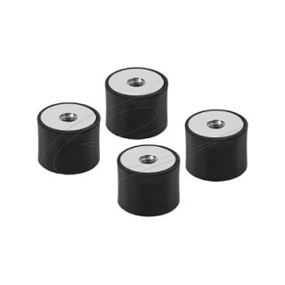 Delock Vibrationsdämpfer M8 x 1,25 mm D 30 x H 20 mm mit 2 x Innengewinde 4 Stück schwarz