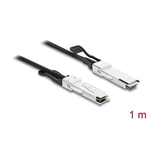 Delock Twinax Kabel QSFP+ Stecker zu QSFP+ Stecker 40 Gbps 1 m