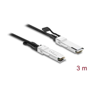 Delock Twinax Kabel QSFP+ Stecker zu QSFP+ Stecker 40 Gbps 3 m