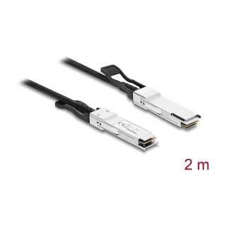Delock Twinax Kabel QSFP+ Stecker zu QSFP+ Stecker 40 Gbps 2 m