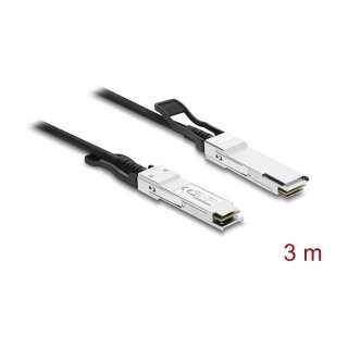 Delock Twinax Kabel QSFP28 Stecker zu QSFP28 Stecker 100 Gbps 3 m