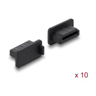 Delock Staubschutz für HDMI-A Buchse 10 Stück Silikon schwarz