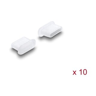 Delock Staubschutz für USB Type-C™ Buchse 10 Stück Silikon transparent