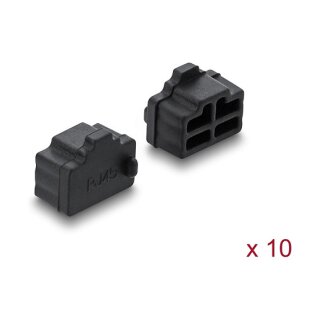 Delock Staubschutz für RJ45 Buchse 10 Stück Silikon schwarz