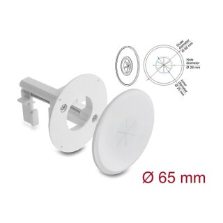 Delock Silikon Kabeldurchführung rund Ø 65 mm zur Wandmontage / Tischmontage weiß