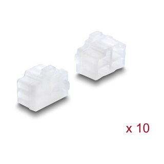 Delock Staubschutz für RJ45 Buchse 10 Stück Silikon transparent
