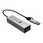 D I-TEC USB-C/USB-A Metal HUB 3 2x USB-C Gen1 1x USB-A...