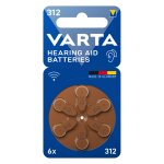 Hrgertebatterie Hearing Aid Zinc Air 312, PR41 (6 Stck,...