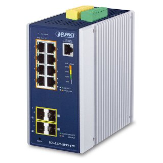 PLANET Industrial 8-Port GE PoE + 2*1G SFP + 2*2,5G SFP