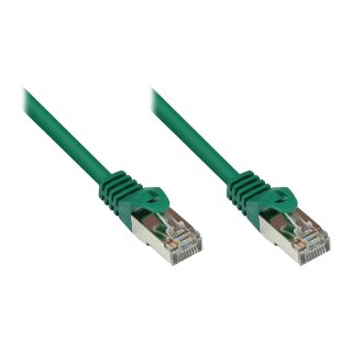 RNS® Patchkabel mit Rastnasenschutz, Cat. 5e, SF/UTP, PVC, 100MHz, grün, 0,15m, Good Connections®