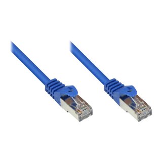 RNS® Patchkabel mit Rastnasenschutz, Cat. 5e, SF/UTP, PVC, 100MHz, blau, 0,15m, Good Connections®