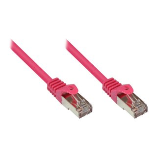 RNS® Patchkabel mit Rastnasenschutz, Cat. 5e, SF/UTP, PVC, 100MHz, magenta, 1,5m, Good Connections®