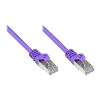 RNS® Patchkabel mit Rastnasenschutz, Cat. 5e, SF/UTP, PVC, 100MHz, violett, 0,15m, Good Connections®