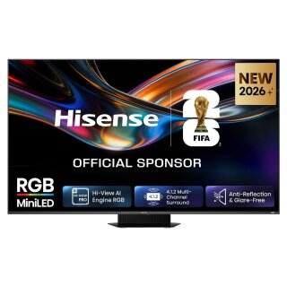 164,0cm/65" (3840x2160) Hisense 65UR9DS Smart TV 4K RGB MiniLED 6ms 170Hz HDMI USB-C LAN HDR VESA WiFi Bluetooth Black/Grey