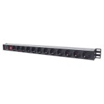 Intellinet 714044 - 1HE Steckdosenleiste (12x Stecker)...