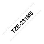 Schriftbandkassette Brother 12mmx8m weiß/schwarz...