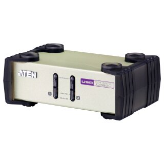 KVM Desktop Switch 2-Port USB - PS/2 VGA KVM Switch (KVM Cables included) ATEN