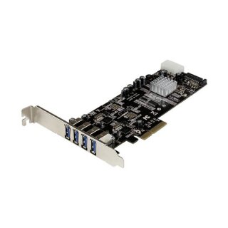STARTECH.COM 4 Port USB 3.0 SuperSpeed PCI Express Schnittstellenkarte mit 2 5Gb/s Kanlen und UASP - SATA/LP4 Molex Strom