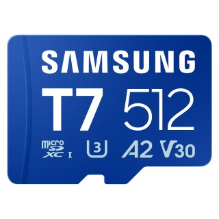CARD SAMSUNG T7 microSD Speicherkarte 512GB fr Smartphones Tablets und Handheld-Konsolen bis zu 170MB/s Lesen MB-MB512T/WW