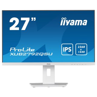 68.5cm/27 (2560x1440) Iiyama XUB2792QSU-W5 27W LCD Business WQHD 5ms HDMI DP 2x USB IPS Speaker QHD White
