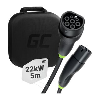 Green Cell Elektroauto Ladekabel/electric car charging cable Typ 2 22KW 32A 5m Black