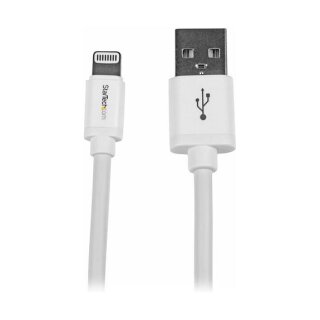 StarTech 2m 6ft Long White Apple 8-pin Lightning Connector to USB Cable for iPhone / iPod / iPad