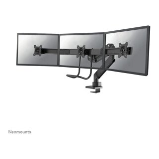 Neomounts NM-D775DX3BLACK Tischhalterung mit Tischhalterungsgriff für drei Flachbildschirme bis 27" (68,6 cm).