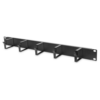 Kabelrangierpanel 19" 1HE Digitus 5x Kabelringe 40x60 mm, Farbe black (RAL 9005)