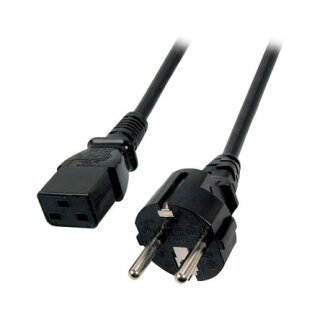 EFB Netzkabel Schutzkontakt 180°-C19 180°,sw,3.0m,3x1.50mm