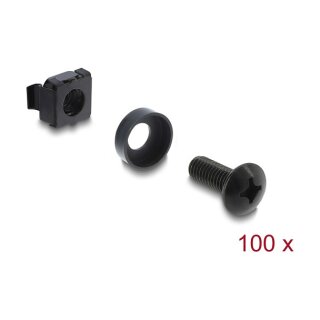 Rack Montage Set für 10? und 19? 100 Stück schwarz