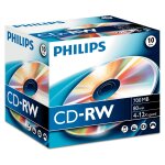 1x10 Philips CD-RW 80Min 700MB 4-12x JC
