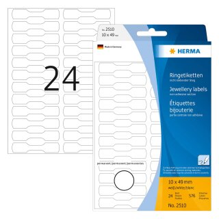 HERMA Ringetiketten weiß 10x49 mm Halbkarton matt 600 St.