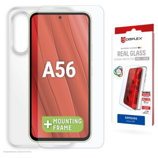 DISPLEX Real Glass + Case Samsung Galaxy A56 5G Panzerglas + Schutzhülle