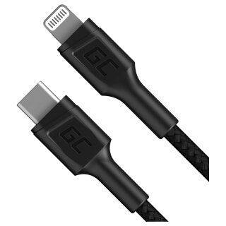 GreenCell USB-C > Lightning (ST-ST) 1m Ladekabel Schwarz