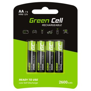 Green Cell Akku 4xAA HR6 2600mAh