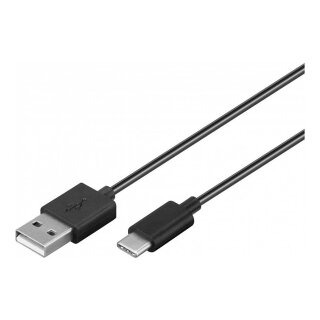 USB-C Lade- und Synchronisationskabel, 2 m, Schwarz - für Geräte mit USB-C Anschluss, Schwarz